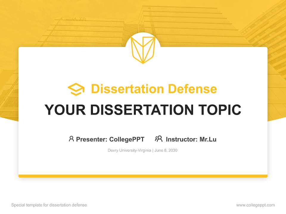 Devry University-Virginia Graduation Thesis Defense PPT Template4:3 ratio PPT effect preview image7