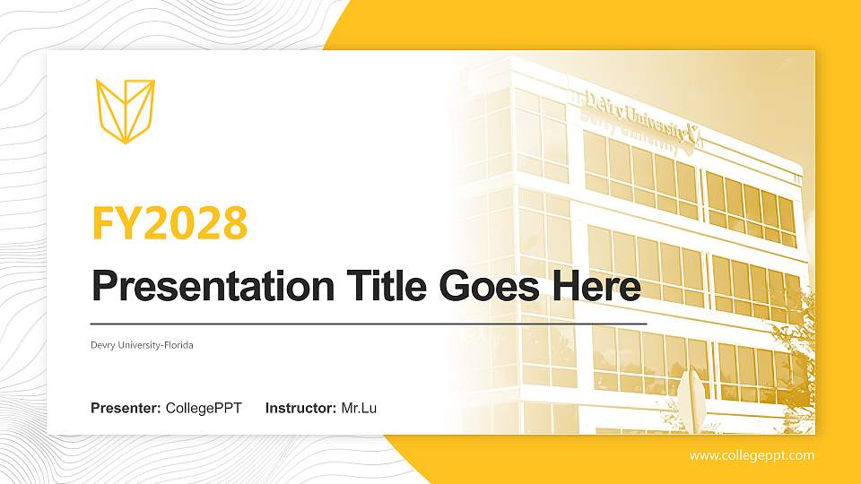 Devry University-Florida Academic Presentation/Research Findings Report PPT Template16:9 ratio PPT effect preview image