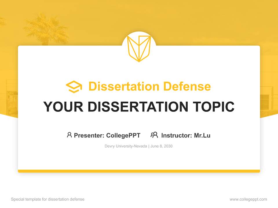 Devry University-Nevada Graduation Thesis Defense PPT Template4:3 ratio PPT effect preview image7