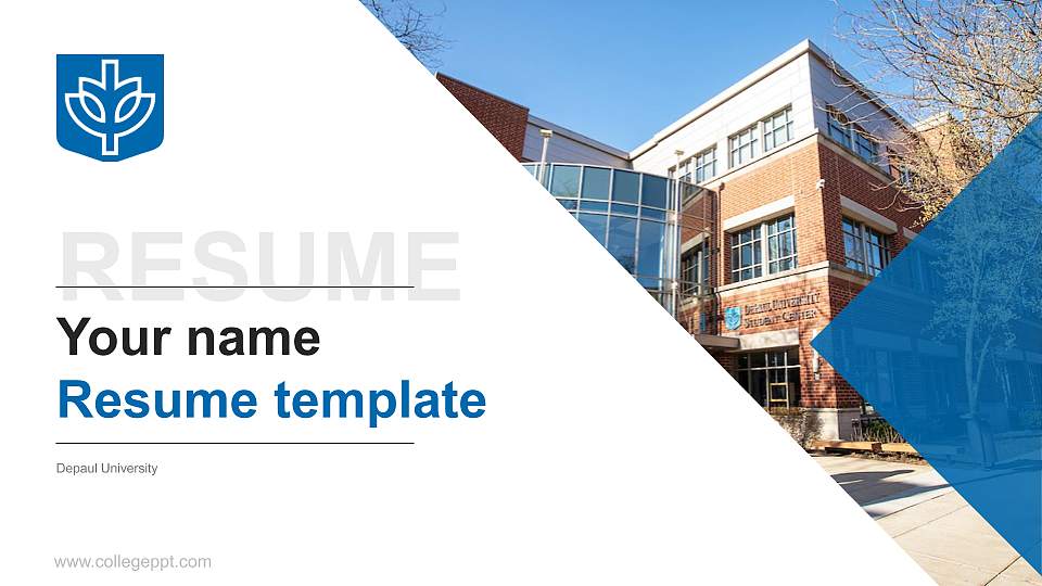 Depaul University Resume PPT Template16:9 ratio PPT effect preview image