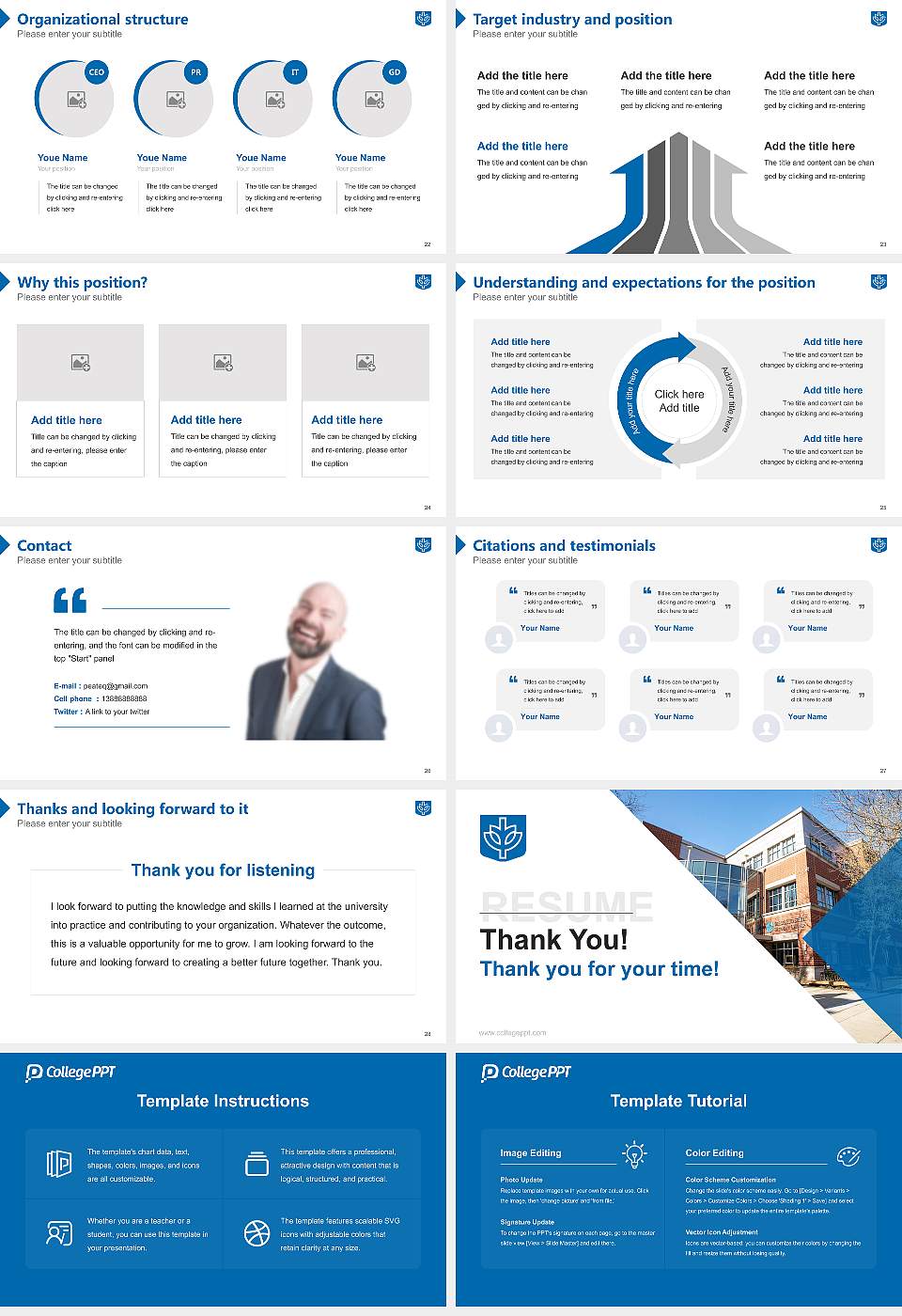 Depaul University Resume PPT Template16:9 ratio PPT effect preview image4