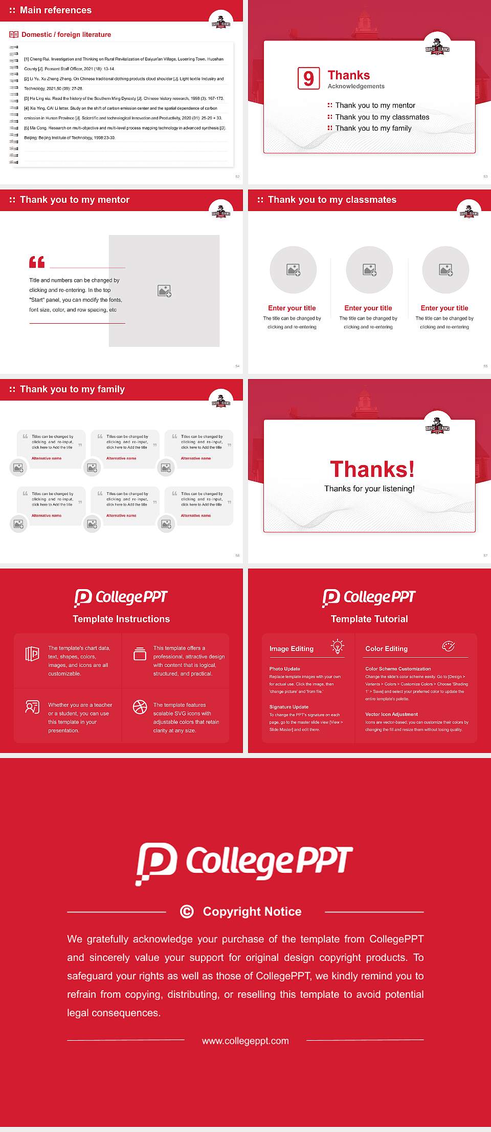 Davis & Elkins College Graduation Thesis Defense PPT Template4:3 ratio PPT effect preview image7