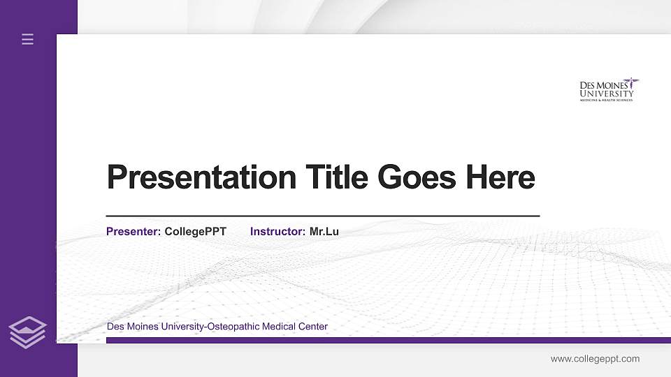 Des Moines University-Osteopathic Medical Center Thesis Proposal/Graduation Defense PPT Template16:9 ratio PPT effect preview image