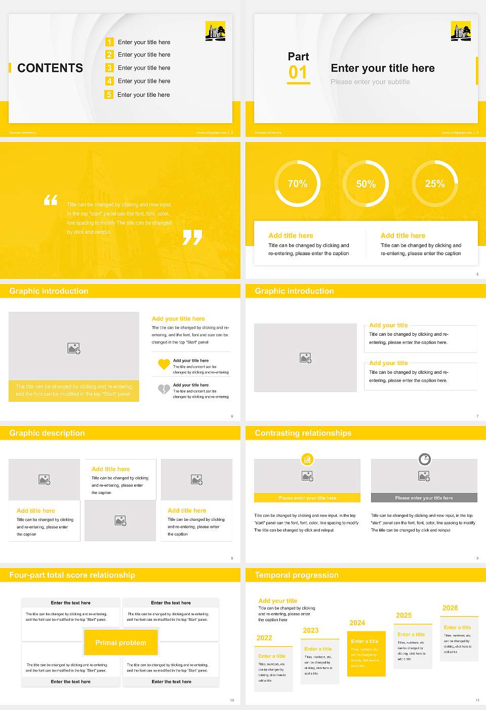 Depauw University Thesis Proposal/Graduation Defense PPT Template16:9 ratio PPT effect preview image2