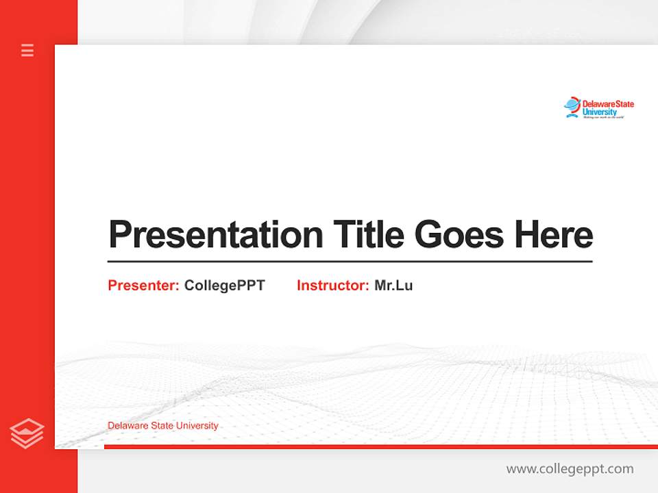 Delaware State University Thesis Proposal/Graduation Defense PPT Template4:3 ratio PPT effect preview image5