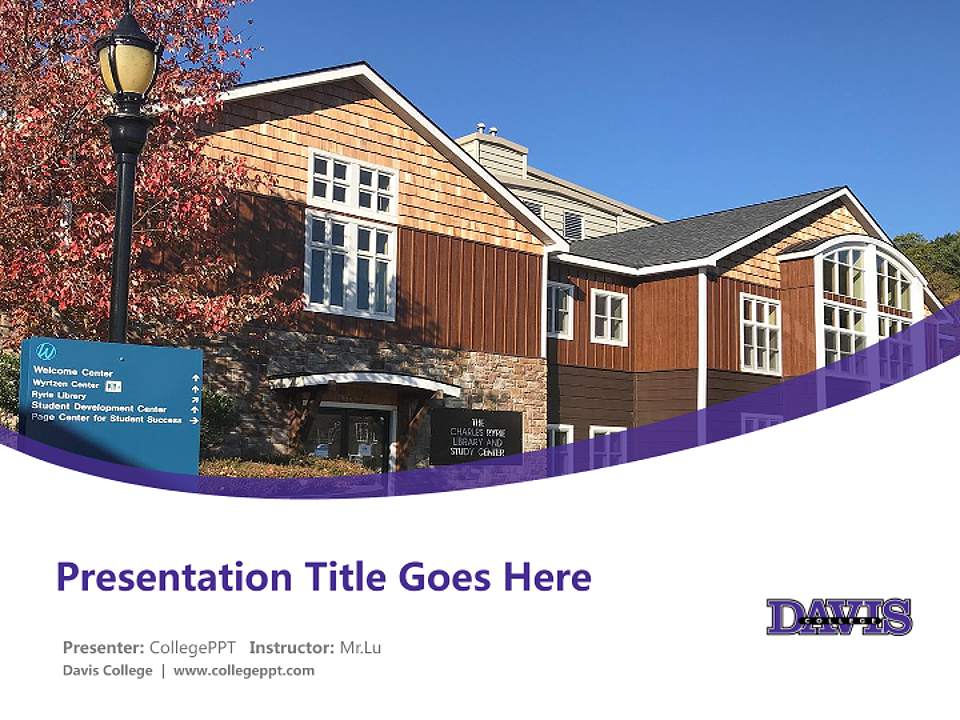 Davis College Course/Courseware Creation PPT Template4:3 ratio PPT effect preview image5