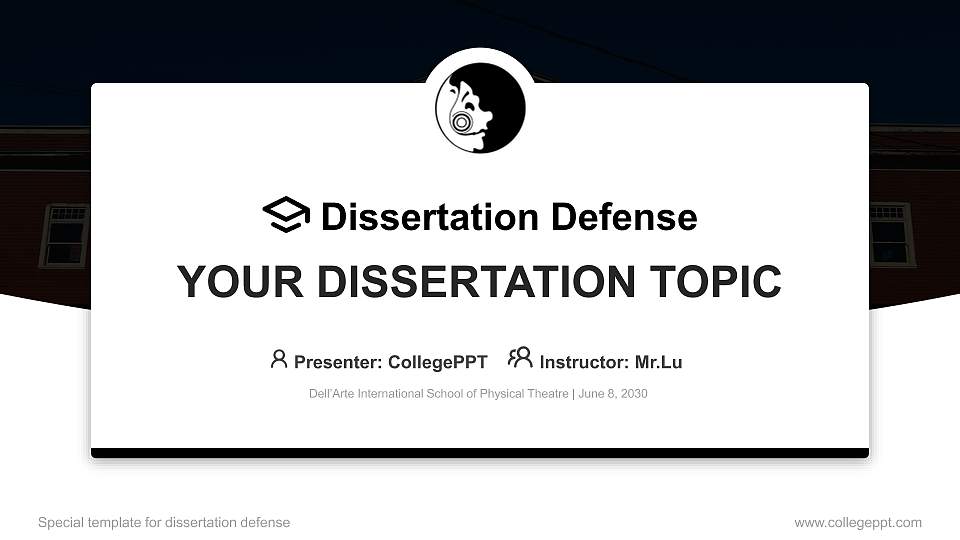 Dell’Arte International School of Physical Theatre Graduation Thesis Defense PPT Template16:9 ratio PPT effect preview image