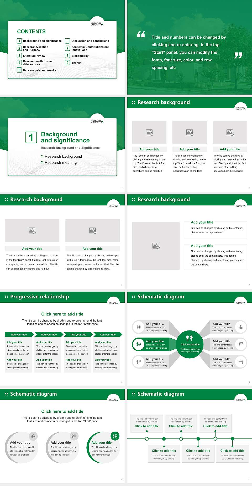 Delta State University Graduation Thesis Defense PPT Template4:3 ratio PPT effect preview image2