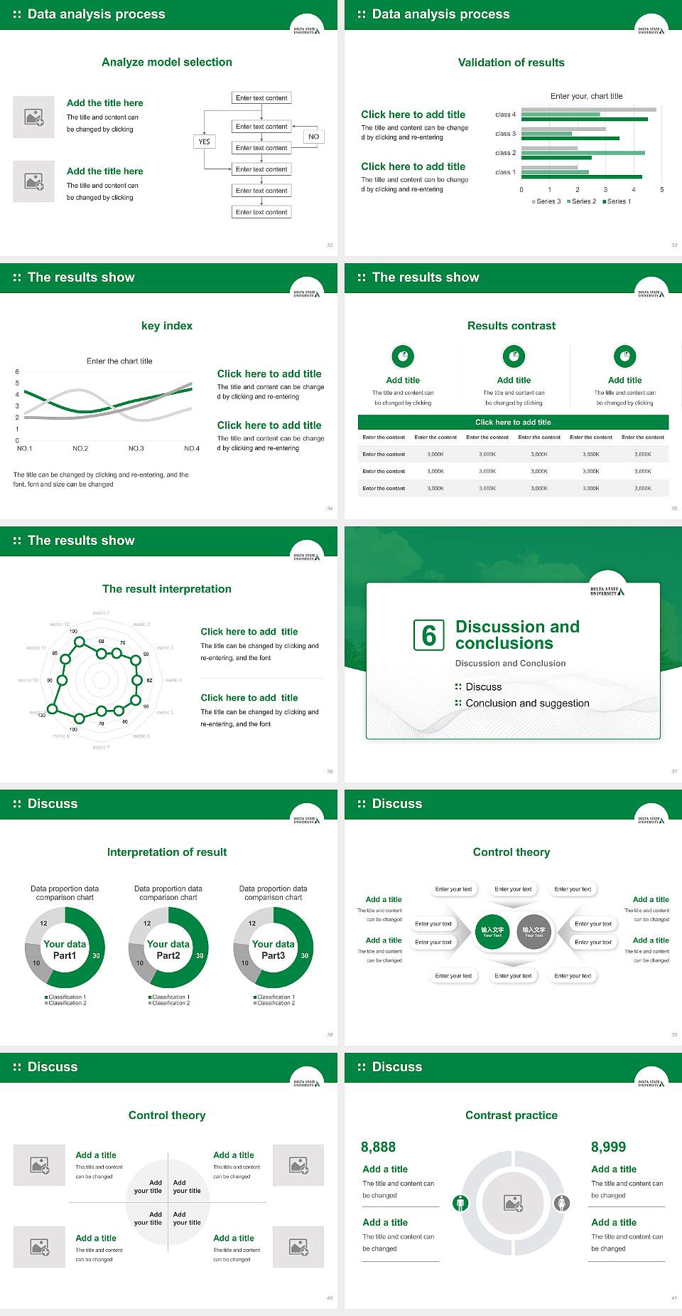 Delta State University Graduation Thesis Defense PPT Template4:3 ratio PPT effect preview image5
