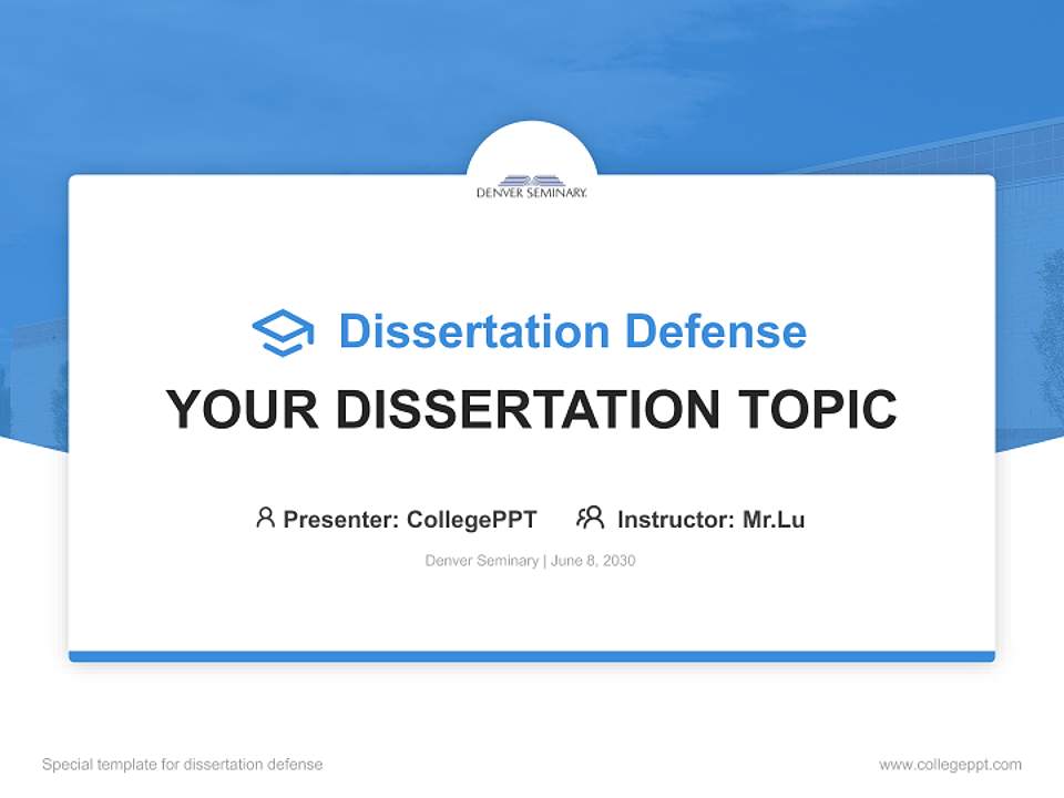Denver Seminary Graduation Thesis Defense PPT Template4:3 ratio PPT effect preview image7