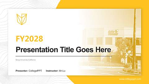 Devry University-California Academic Presentation/Research Findings Report PPT Template