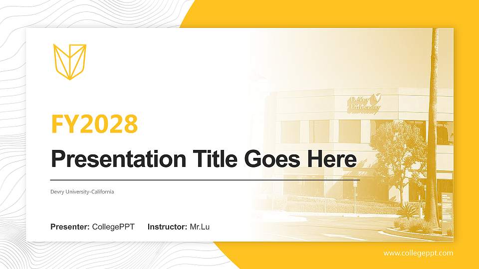 Devry University-California Academic Presentation/Research Findings Report PPT Template16:9 ratio PPT effect preview image