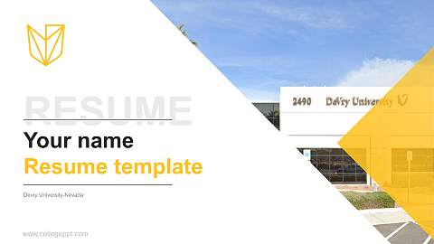 Devry University-Nevada Resume PPT Template