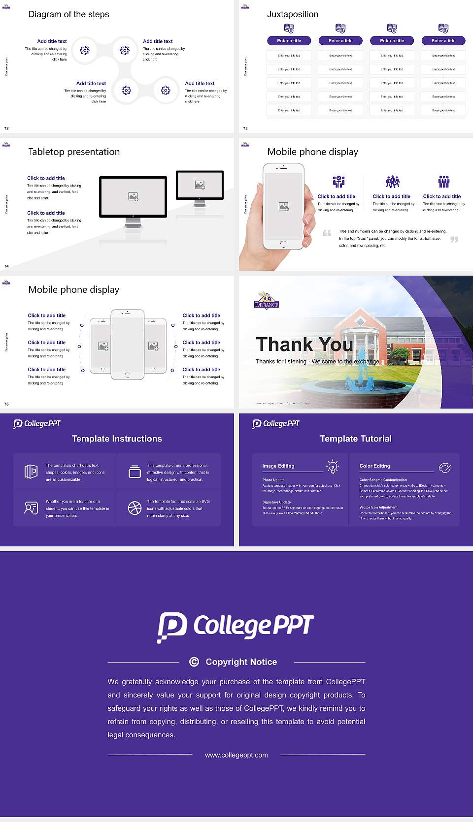 Defiance College Competition/Entrepreneurship Contest PPT Template16:9 ratio PPT effect preview image9