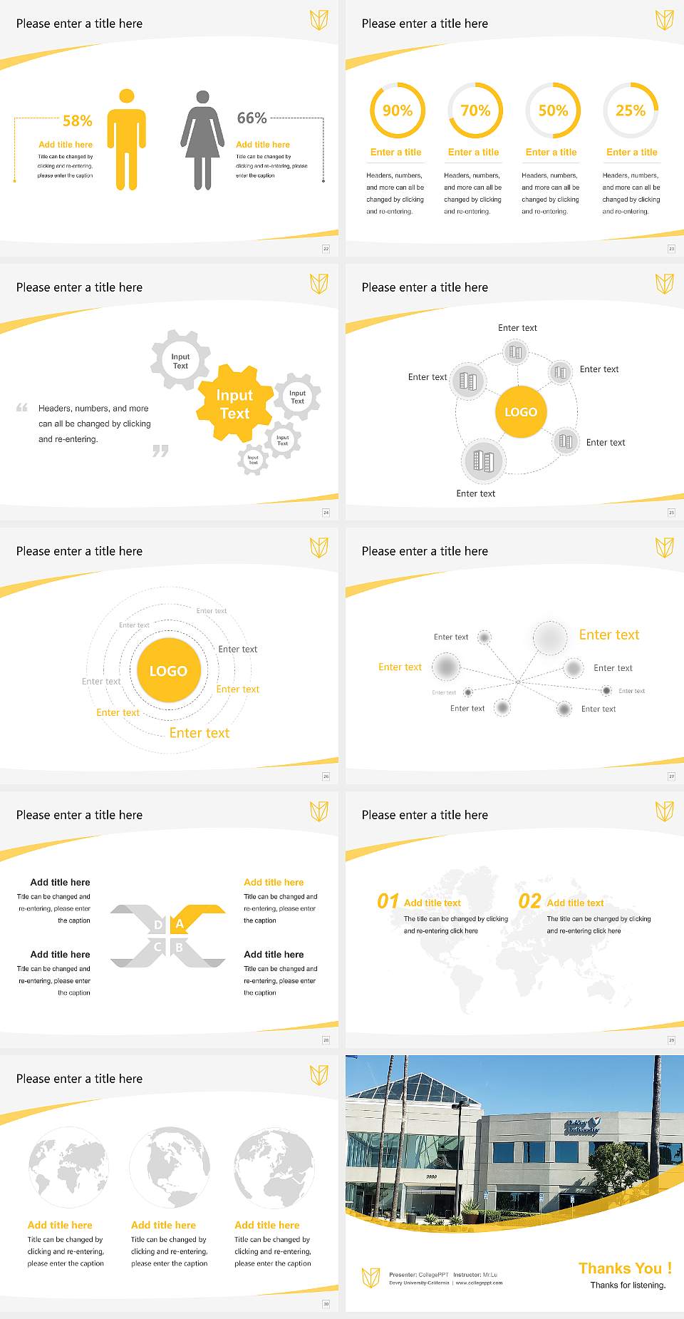 Devry University-California Course/Courseware Creation PPT Template4:3 ratio PPT effect preview image4