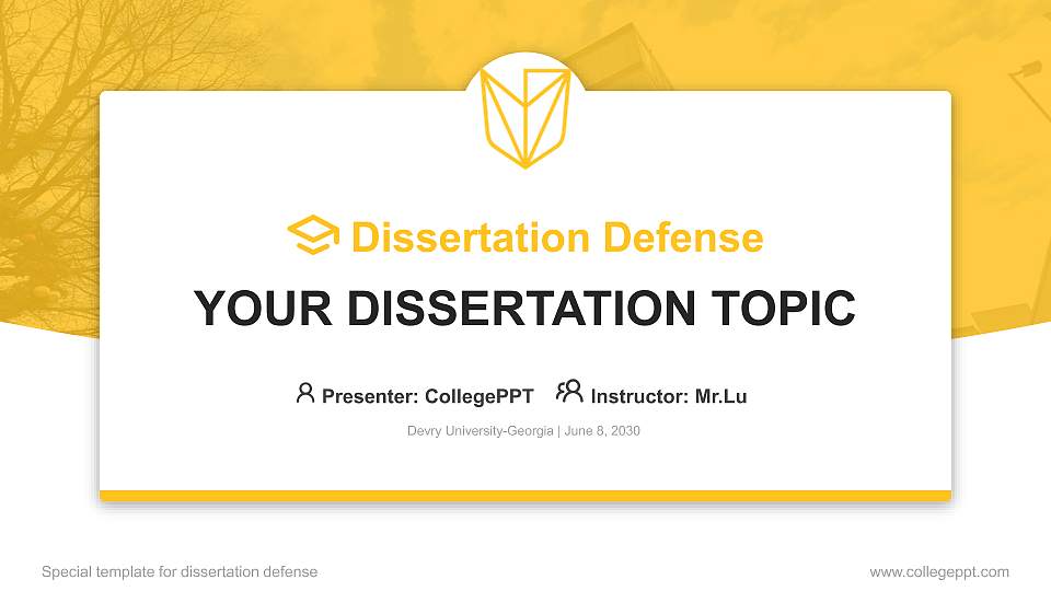 Devry University-Georgia Graduation Thesis Defense PPT Template16:9 ratio PPT effect preview image