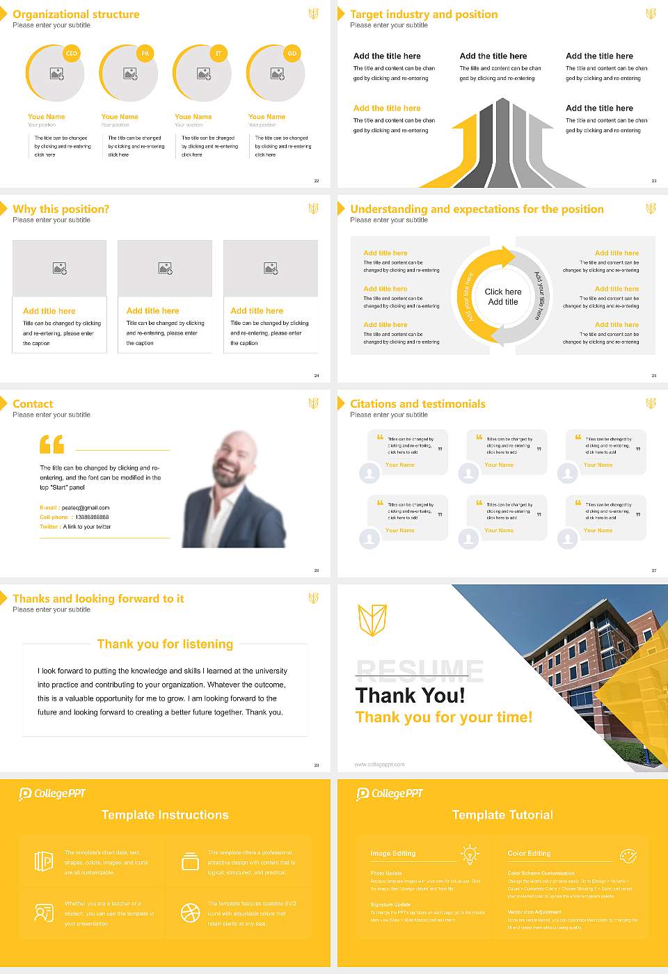 Devry University-Ohio Resume PPT Template16:9 ratio PPT effect preview image4
