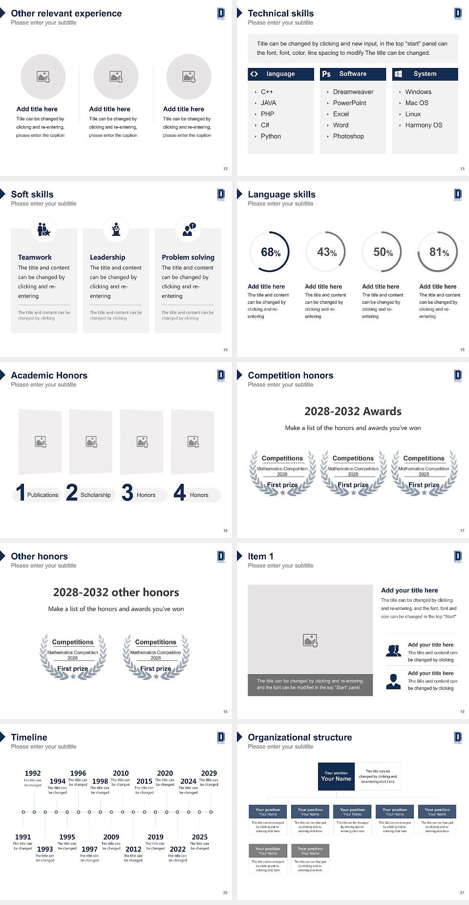 Dickinson State University Resume PPT Template4:3 ratio PPT effect preview image3