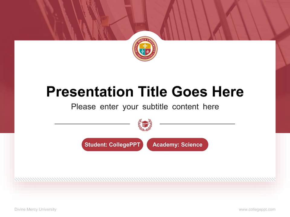 Divine Mercy University National Scholarship Defense PPT Template4:3 ratio PPT effect preview image4