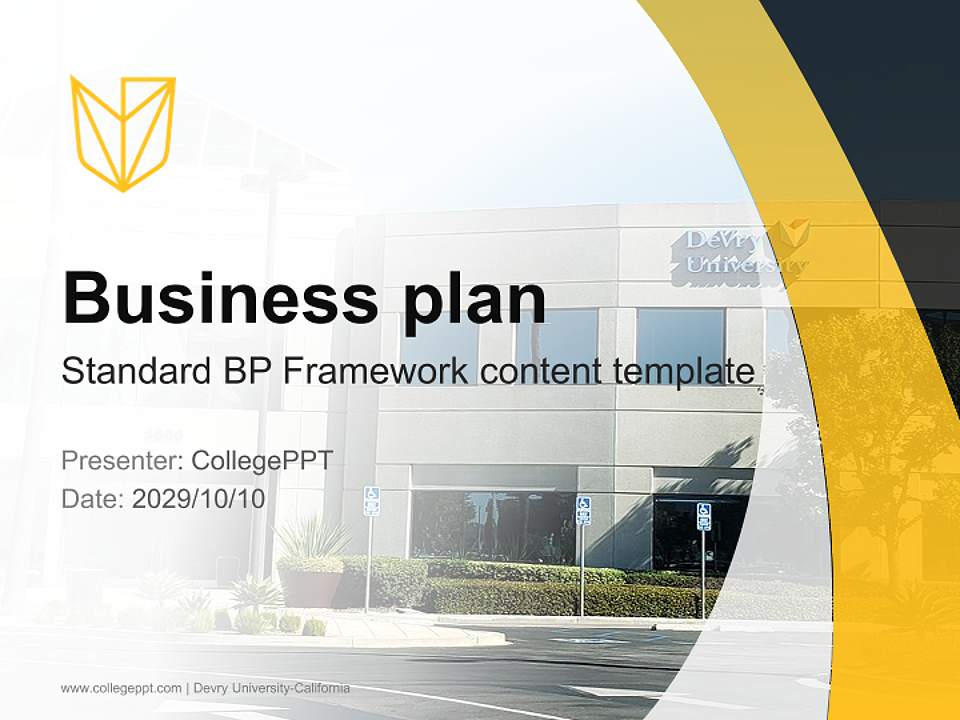 Devry University-California Competition/Entrepreneurship Contest PPT Template4:3 ratio PPT effect preview image9