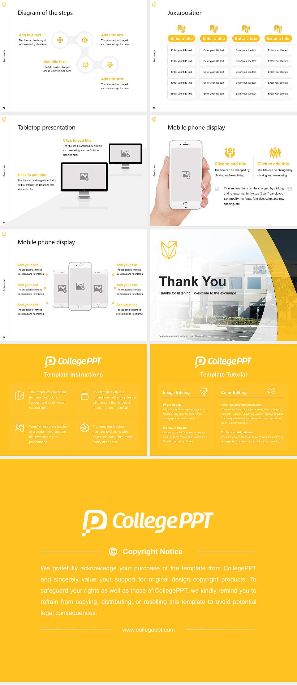 Devry University-California Competition/Entrepreneurship Contest PPT Template4:3 ratio PPT effect preview image9