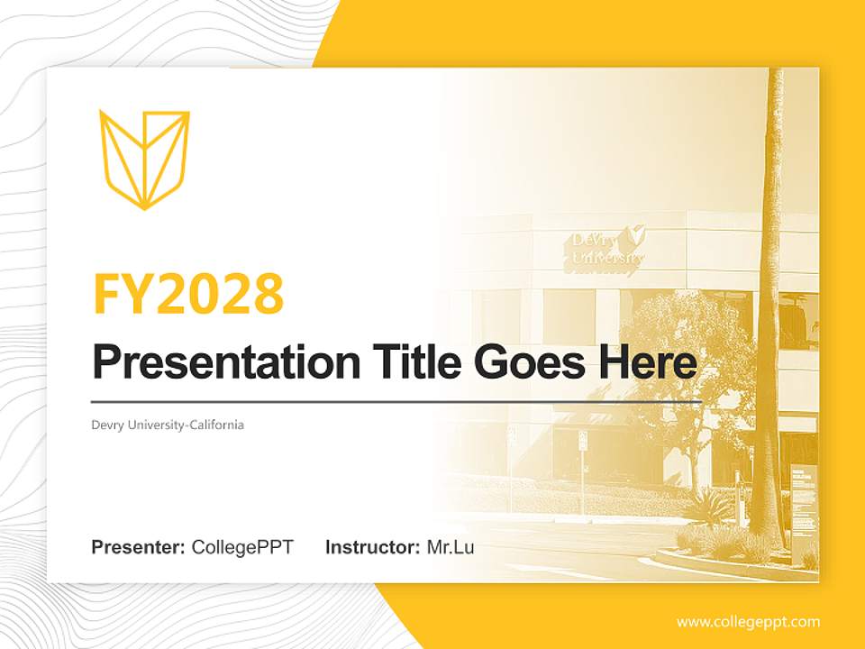 Devry University-California Academic Presentation/Research Findings Report PPT Template4:3 ratio PPT effect preview image5