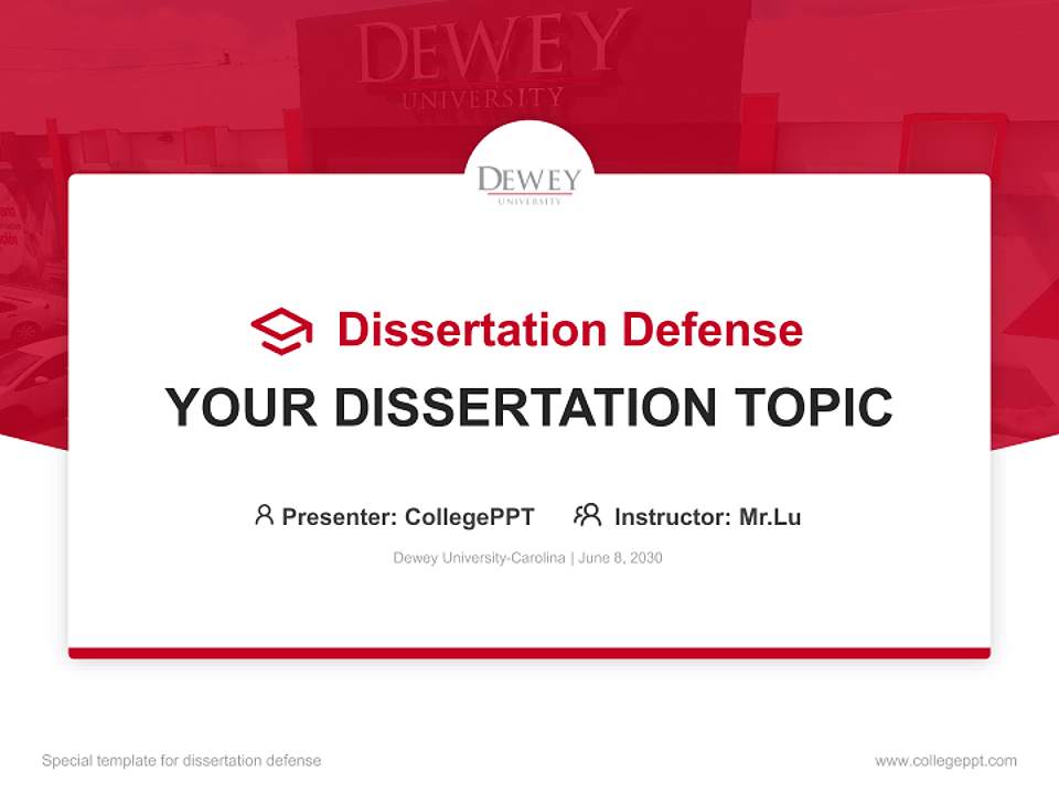 Dewey University-Carolina Graduation Thesis Defense PPT Template4:3 ratio PPT effect preview image7