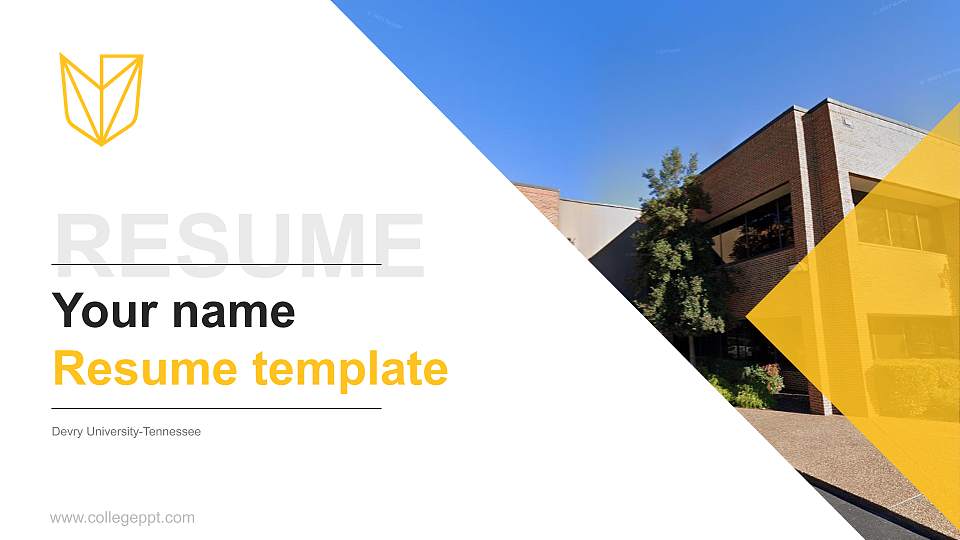 Devry University-Tennessee Resume PPT Template16:9 ratio PPT effect preview image