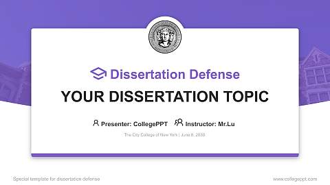 The City College of New York Graduation Thesis Defense PPT Template