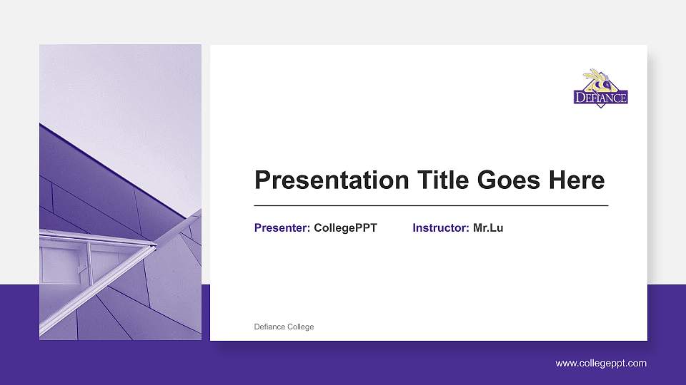 Defiance College General Purpose PPT Template16:9 ratio PPT effect preview image
