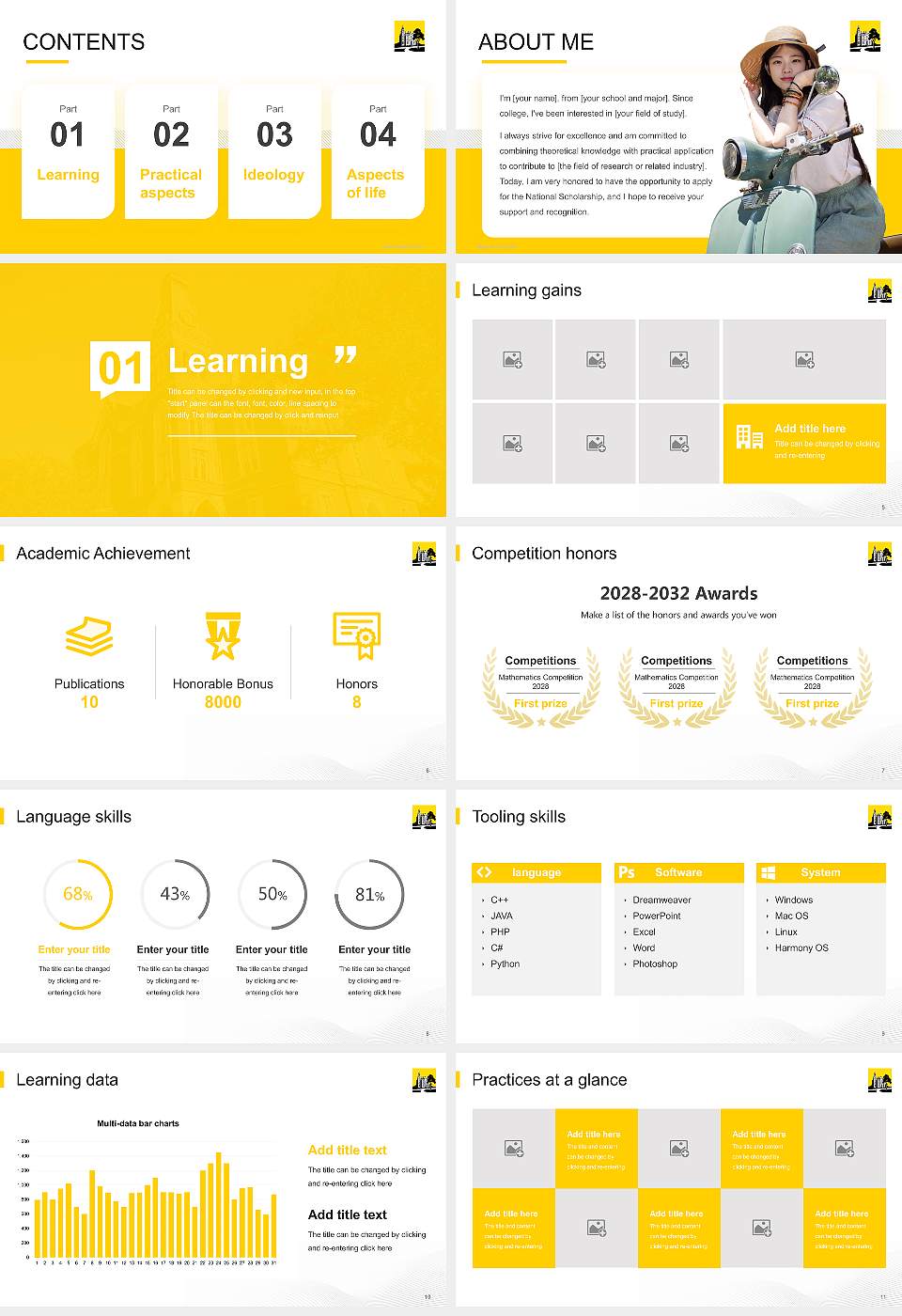 Depauw University National Scholarship Defense PPT Template16:9 ratio PPT effect preview image2