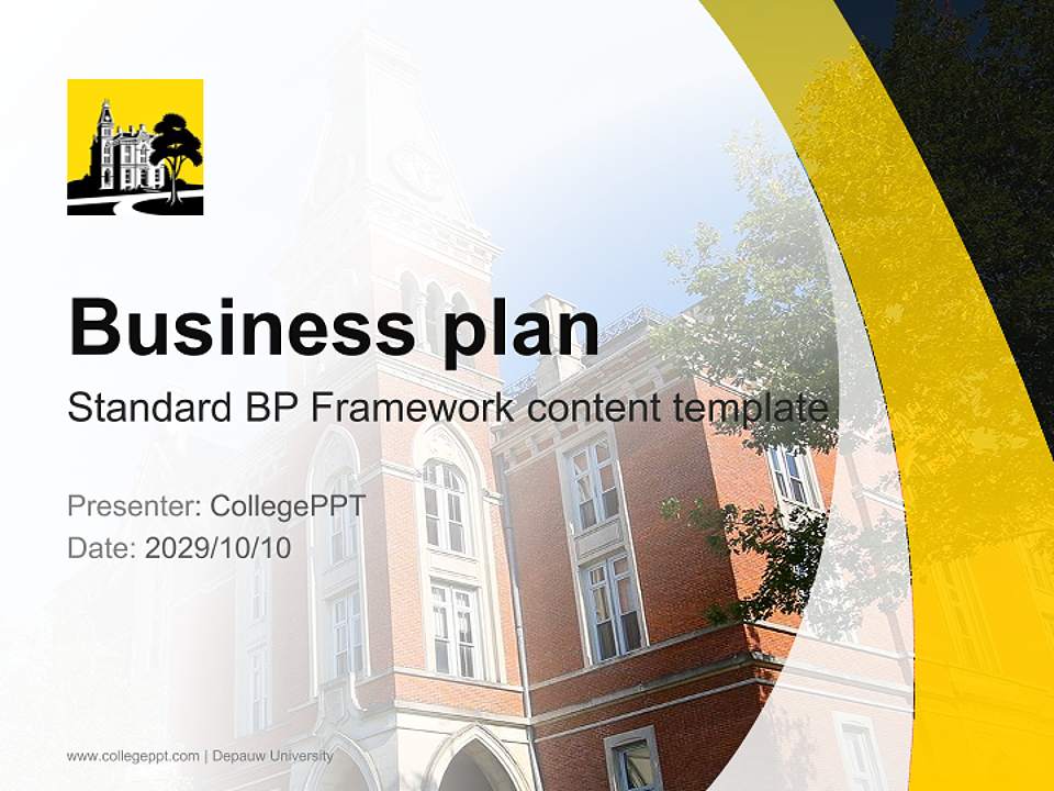 Depauw University Competition/Entrepreneurship Contest PPT Template4:3 ratio PPT effect preview image9