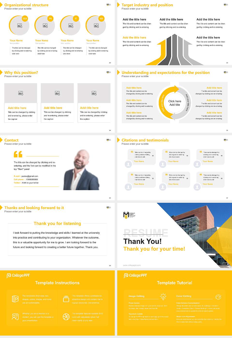 Medgar Evers College Resume PPT Template16:9 ratio PPT effect preview image4