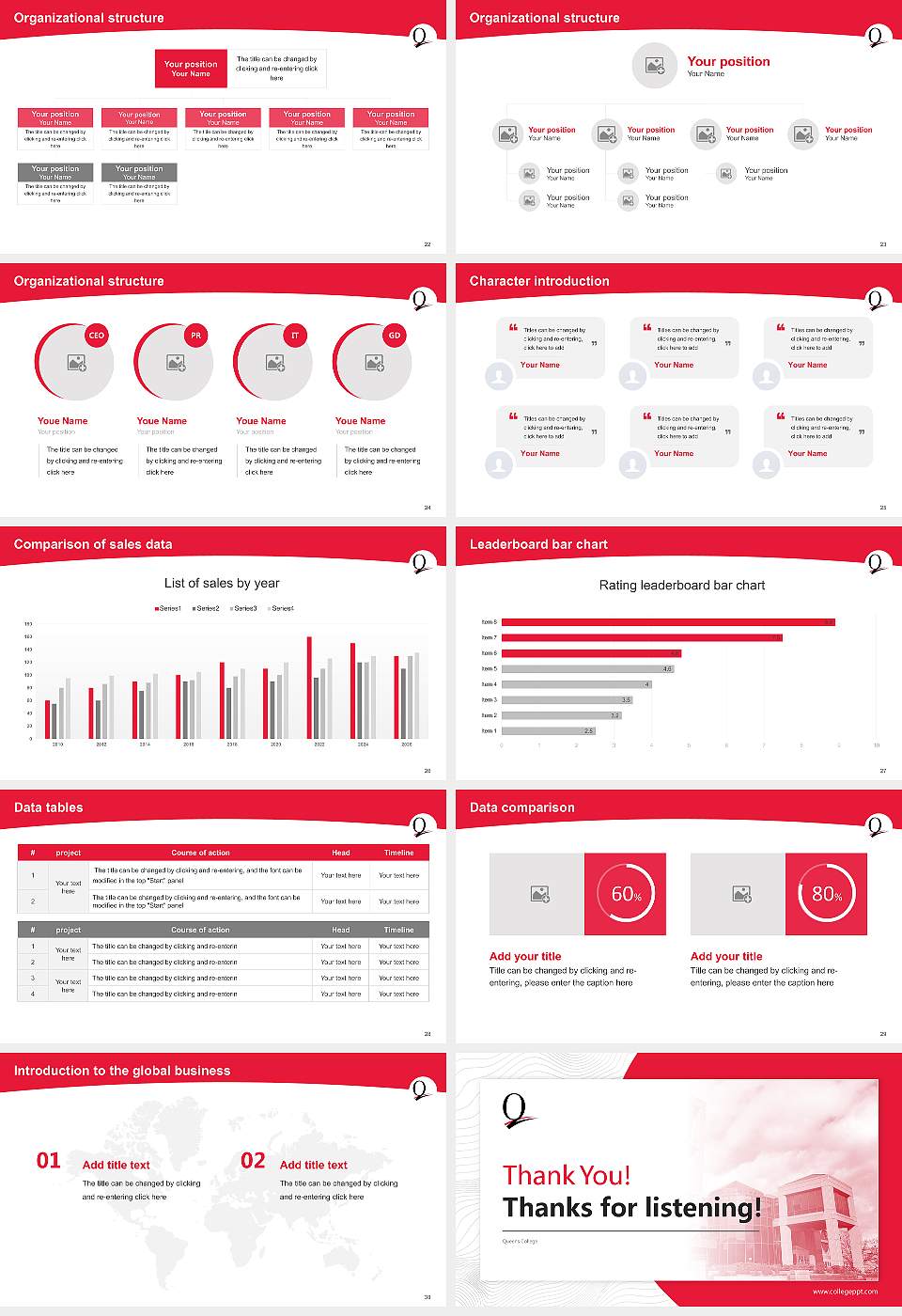 Queens College Academic Presentation/Research Findings Report PPT Template16:9 ratio PPT effect preview image4