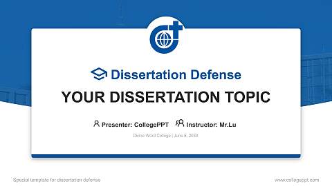 Divine Word College Graduation Thesis Defense PPT Template