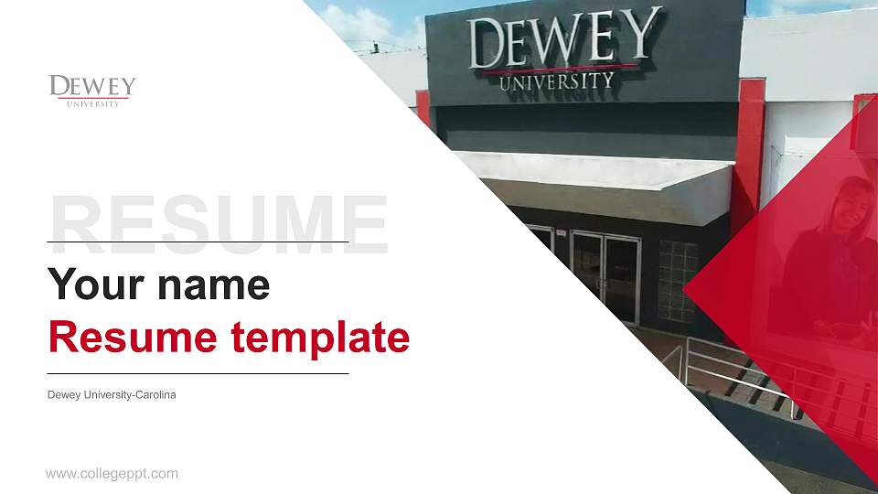 Dewey University-Carolina Resume PPT Template16:9 ratio PPT effect preview image