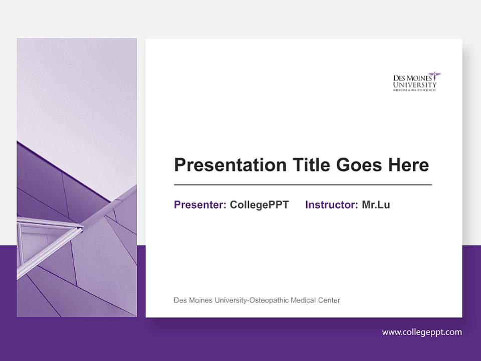Des Moines University-Osteopathic Medical Center General Purpose PPT Template4:3 ratio PPT effect preview image6