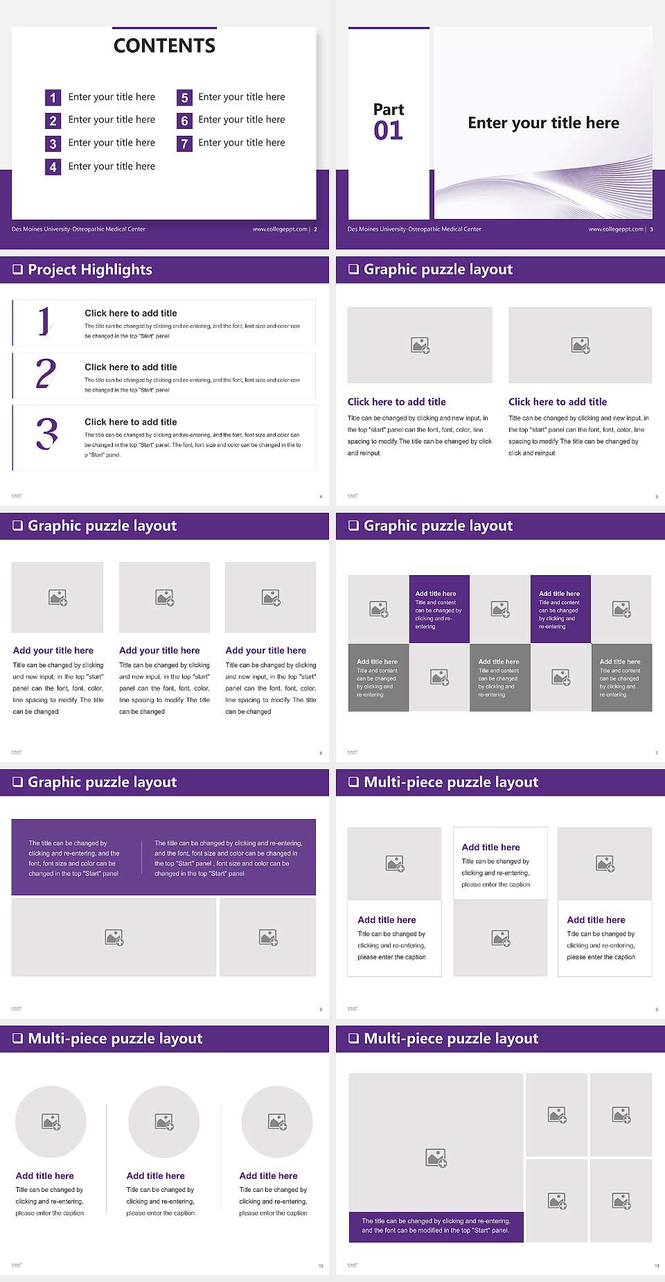 Des Moines University-Osteopathic Medical Center General Purpose PPT Template4:3 ratio PPT effect preview image2