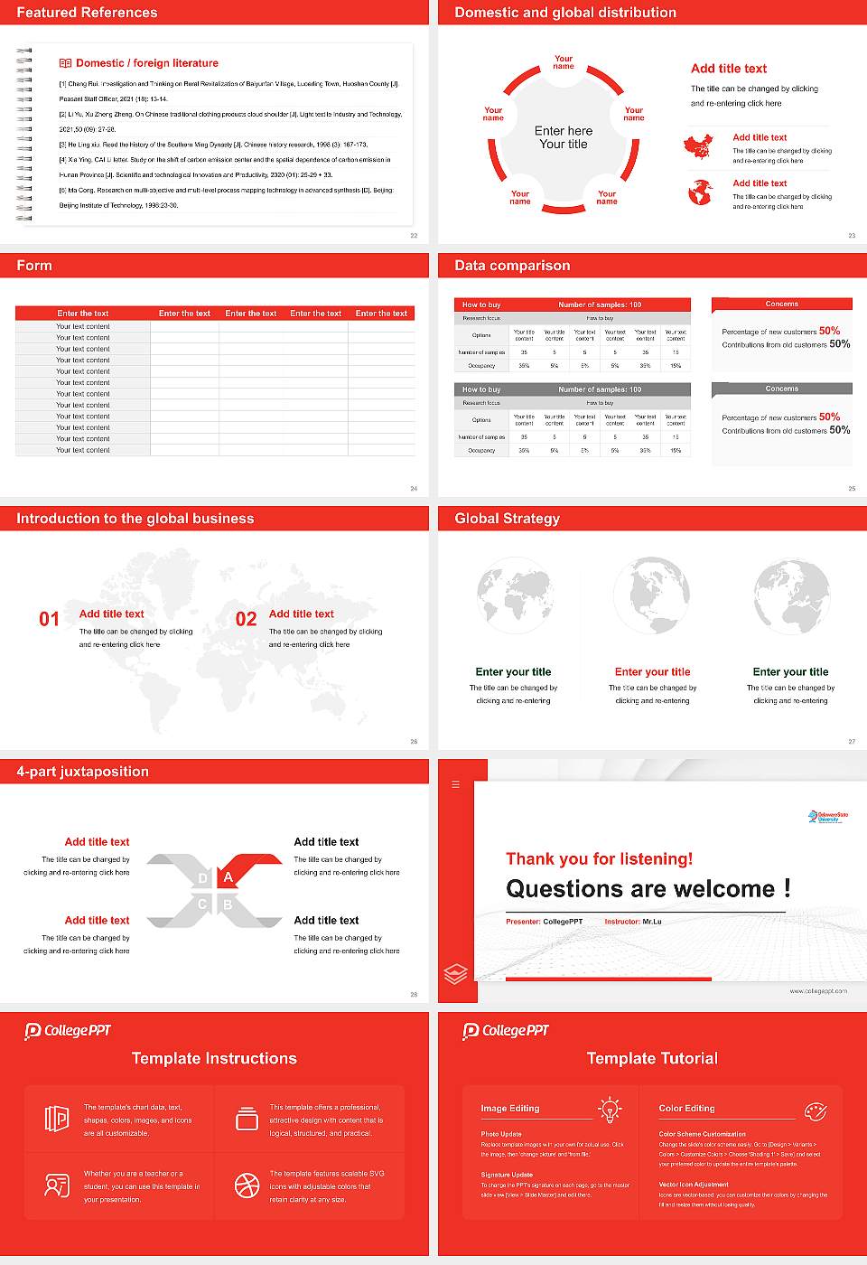 Delaware State University Thesis Proposal/Graduation Defense PPT Template16:9 ratio PPT effect preview image4