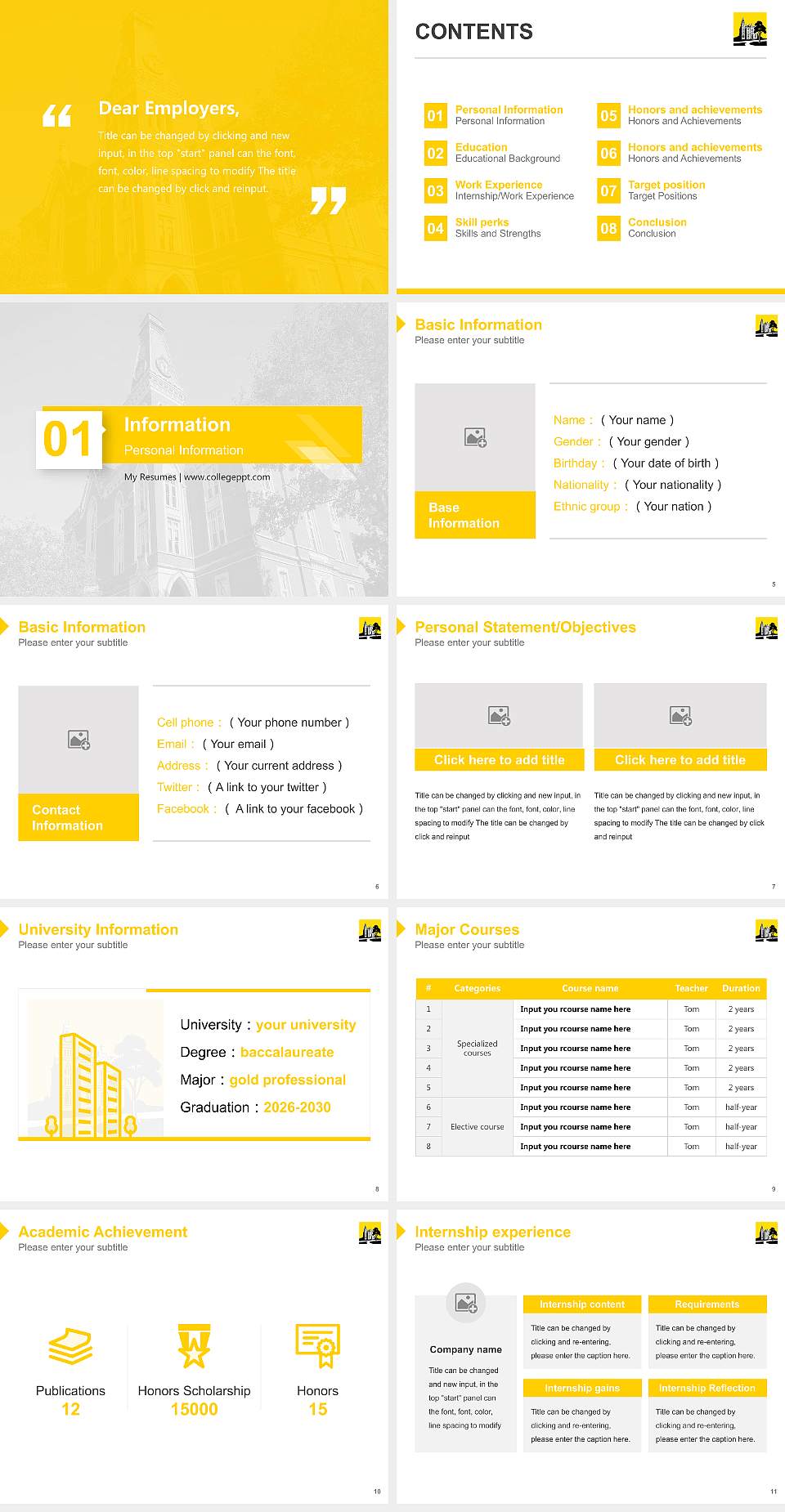 Depauw University Resume PPT Template4:3 ratio PPT effect preview image2