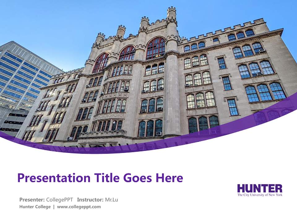 Hunter College Course/Courseware Creation PPT Template4:3 ratio PPT effect preview image5