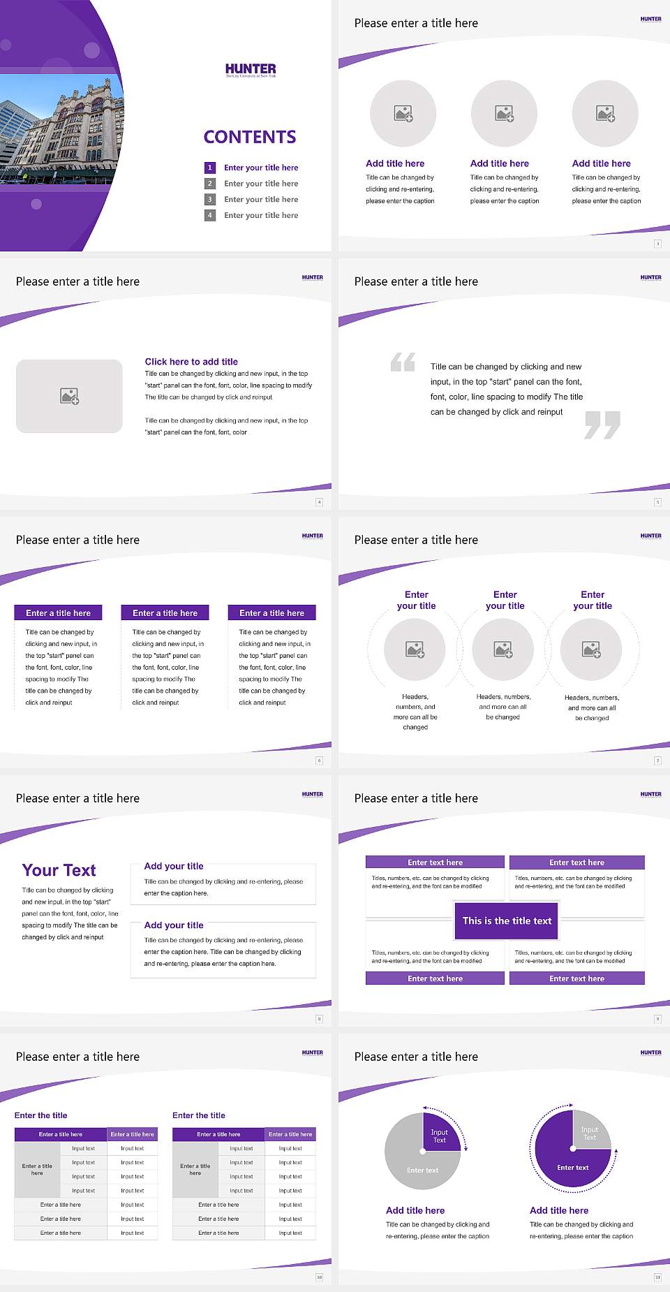 Hunter College Course/Courseware Creation PPT Template4:3 ratio PPT effect preview image2