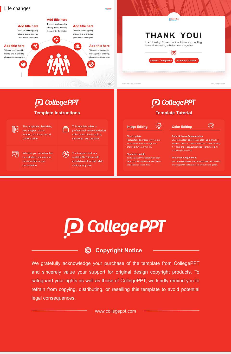 Delaware State University National Scholarship Defense PPT Template4:3 ratio PPT effect preview image4