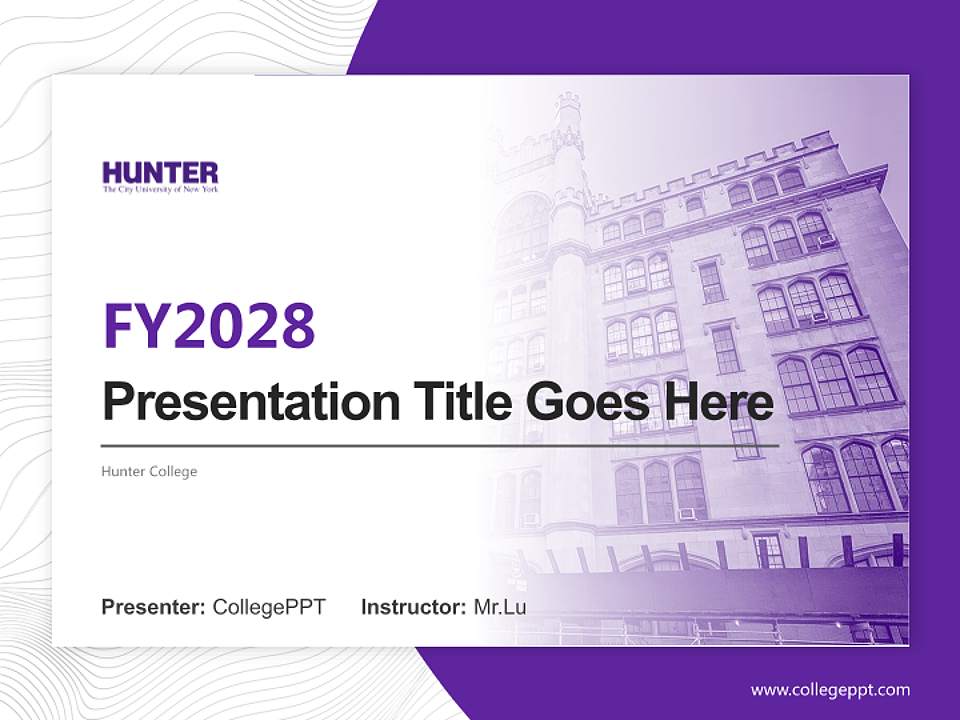 Hunter College Academic Presentation/Research Findings Report PPT Template4:3 ratio PPT effect preview image5