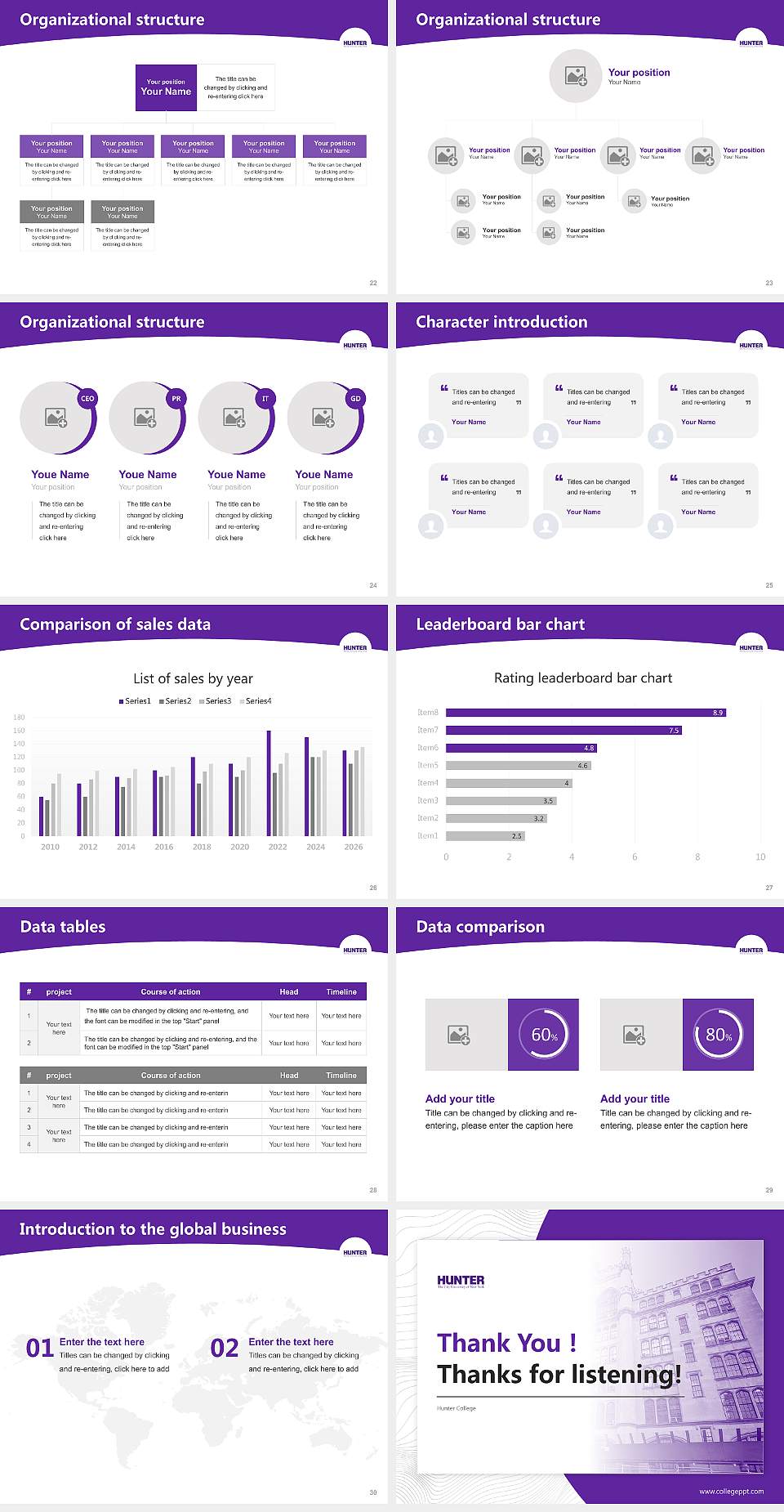 Hunter College Academic Presentation/Research Findings Report PPT Template4:3 ratio PPT effect preview image4