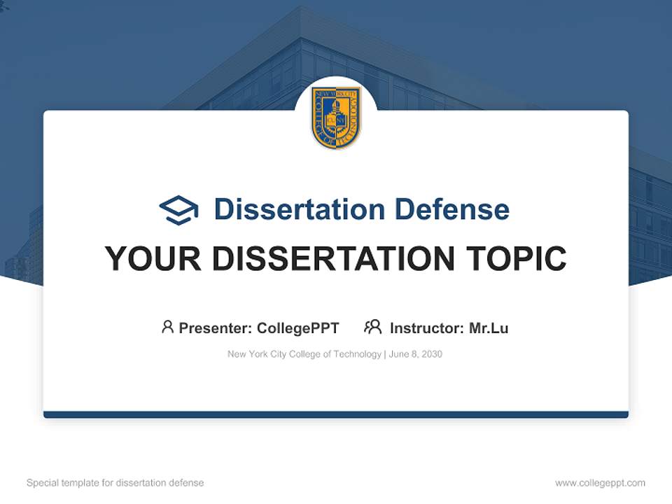 New York City College of Technology Graduation Thesis Defense PPT Template4:3 ratio PPT effect preview image7