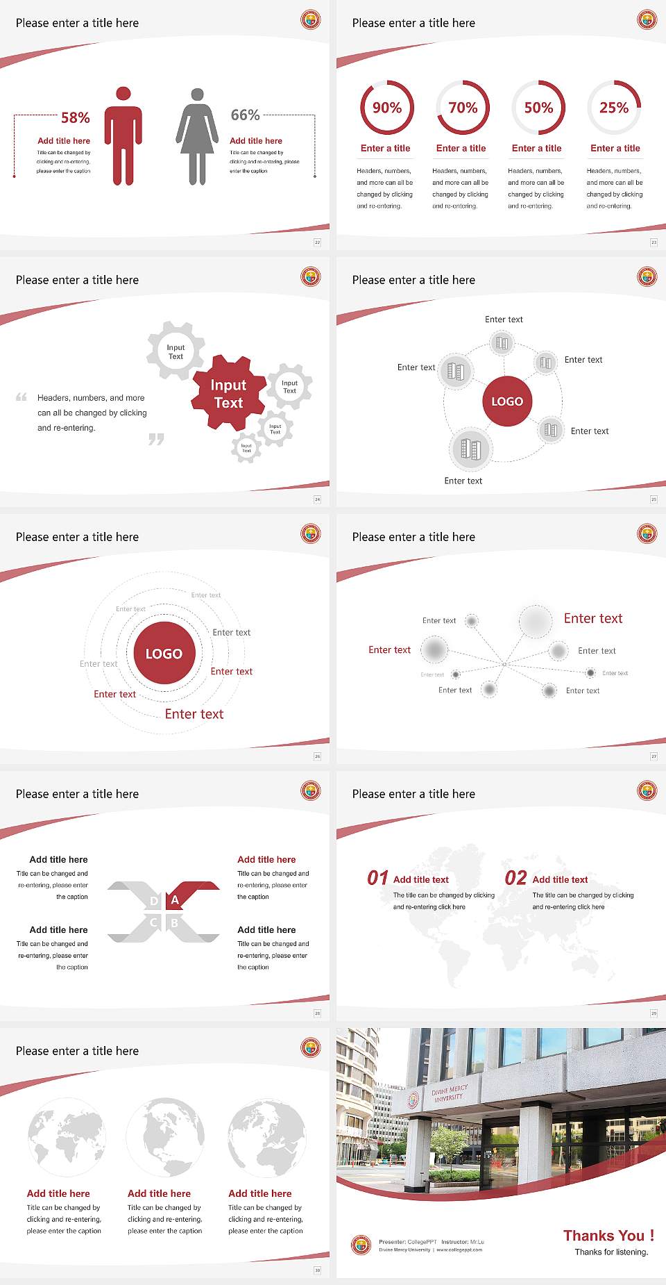 Divine Mercy University Course/Courseware Creation PPT Template4:3 ratio PPT effect preview image4