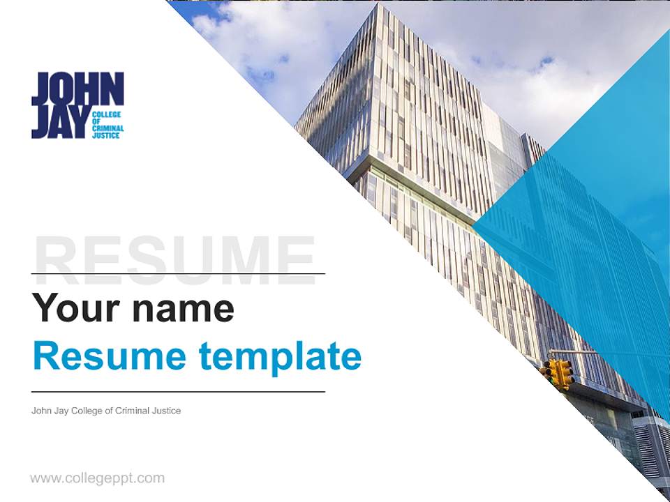 John Jay College of Criminal Justice Resume PPT Template4:3 ratio PPT effect preview image5