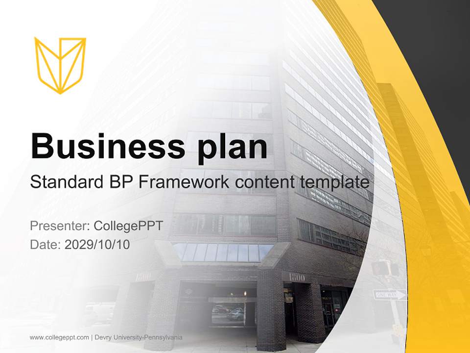 Devry University-Pennsylvania Competition/Entrepreneurship Contest PPT Template4:3 ratio PPT effect preview image9