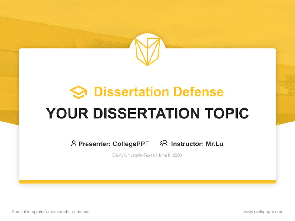 Devry University-Texas Graduation Thesis Defense PPT Template4:3 ratio PPT effect preview image7